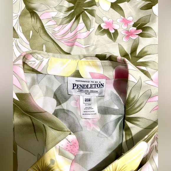 Pendleton shirt button up silk blend floral spring summer women’s 20W - Picture 7 of 10
